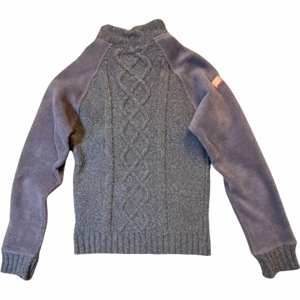 Sun‎ Valley Donna Gray Wool Mohair Full Zip Cardigan Sweater Jacket Womens M Ski